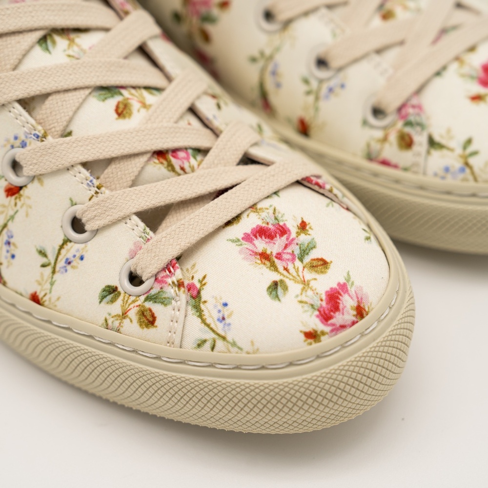 size 38eu 8us Gucci Blind For Love Floral Print High Top Sneakers Canvas Red - Picture 8 of 14